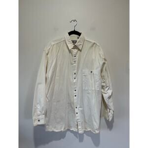 Western button down shirt snap buttons cream size S some staining